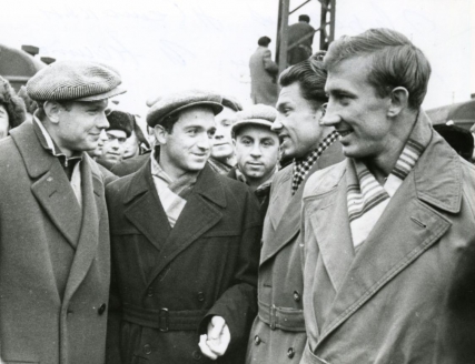 Олимпийские чемпионы 1956 года: Эдуард Стрельцов, Никита Симонян, Анатолий Башашкин, Игорь Нетто