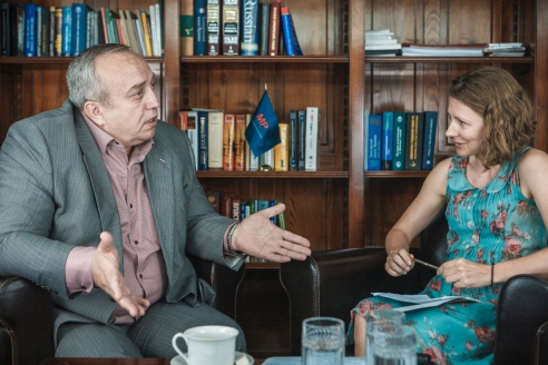 Ф.А. Клинцевич с главным редактором журнала "Мужская работа" Д.С. Живихиной, июль 2015 г. 